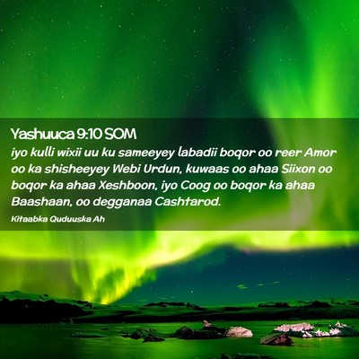Picture 02 - Yashuuca 9:10 SOM - iyo kulli wixii uu ku sameeyey labadii boqor oo - Bible Verse Picture