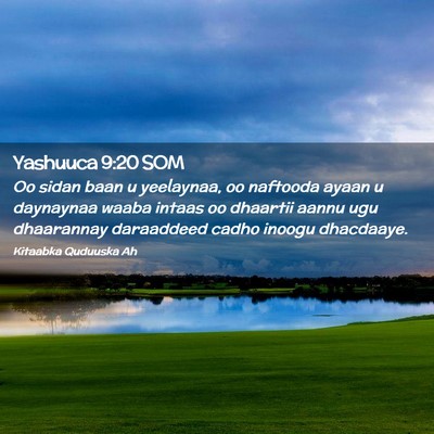 Picture 02 - Yashuuca 9:20 SOM - Oo sidan baan u yeelaynaa, oo naftooda ayaan u - Bible Verse Picture