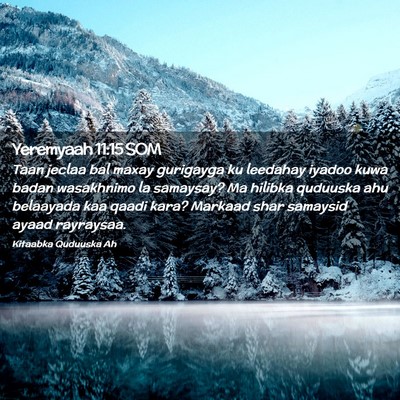 Picture 02 - Yeremyaah 11:15 SOM - Taan jeclaa bal maxay gurigayga ku leedahay - Bible Verse Picture