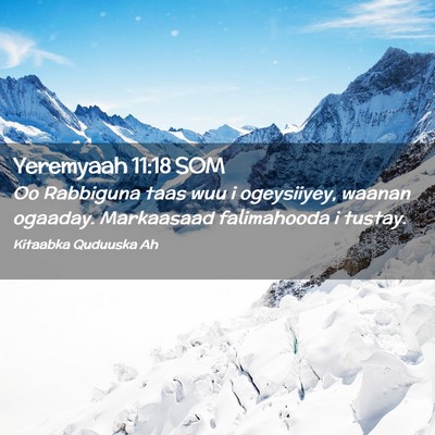 Picture 02 - Yeremyaah 11:18 SOM - Oo Rabbiguna taas wuu i ogeysiiyey, waanan - Bible Verse Picture