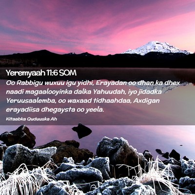 Picture 02 - Yeremyaah 11:6 SOM - Oo Rabbigu wuxuu igu yidhi, Erayadan oo dhan ka - Bible Verse Picture