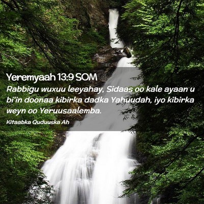 Picture 02 - Yeremyaah 13:9 SOM - Rabbigu wuxuu leeyahay, Sidaas oo kale ayaan u - Bible Verse Picture