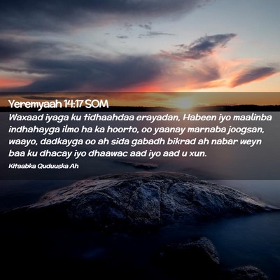 Picture 02 - Yeremyaah 14:17 SOM - Waxaad iyaga ku tidhaahdaa erayadan, Habeen iyo - Bible Verse Picture