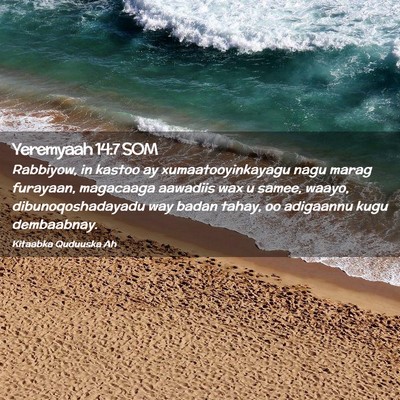 Picture 02 - Yeremyaah 14:7 SOM - Rabbiyow, in kastoo ay xumaatooyinkayagu nagu - Bible Verse Picture