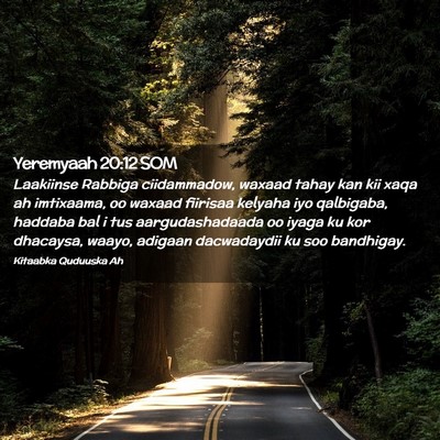 Picture 02 - Yeremyaah 20:12 SOM - Laakiinse Rabbiga ciidammadow, waxaad tahay kan - Bible Verse Picture