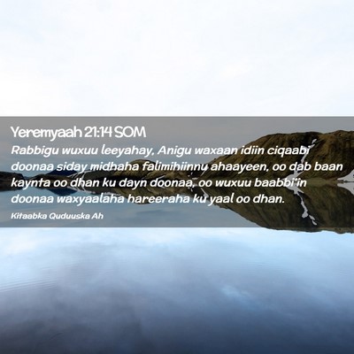 Picture 02 - Yeremyaah 21:14 SOM - Rabbigu wuxuu leeyahay, Anigu waxaan idiin - Bible Verse Picture