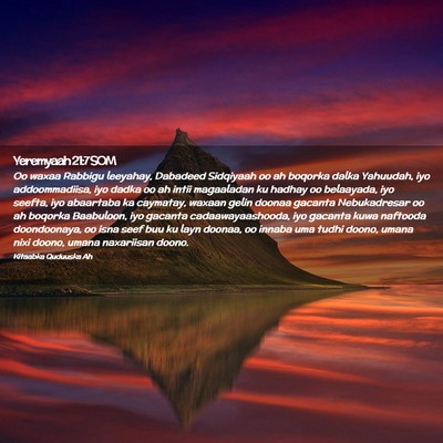 Picture 02 - Yeremyaah 21:7 SOM - Oo waxaa Rabbigu leeyahay, Dabadeed Sidqiyaah oo - Bible Verse Picture