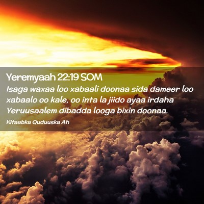 Picture 02 - Yeremyaah 22:19 SOM - Isaga waxaa loo xabaali doonaa sida dameer loo - Bible Verse Picture