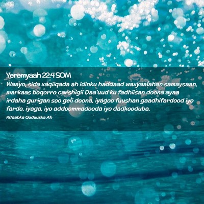 Picture 02 - Yeremyaah 22:4 SOM - Waayo, sida xaqiiqada ah idinku haddaad - Bible Verse Picture