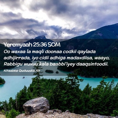 Picture 02 - Yeremyaah 25:36 SOM - Oo waxaa la maqli doonaa codkii qaylada - Bible Verse Picture