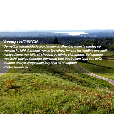 Picture 02 - Yeremyaah 27:16 SOM - Oo weliba wadaaddada iyo dadkan oo dhanba, waan - Bible Verse Picture