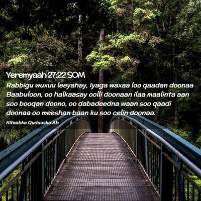 Picture 02 - Yeremyaah 27:22 SOM - Rabbigu wuxuu leeyahay, Iyaga waxaa loo qaadan - Bible Verse Picture
