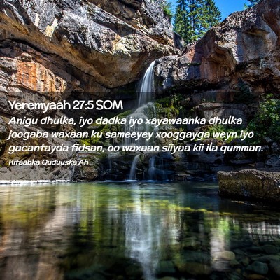 Picture 02 - Yeremyaah 27:5 SOM - Anigu dhulka, iyo dadka iyo xayawaanka dhulka - Bible Verse Picture