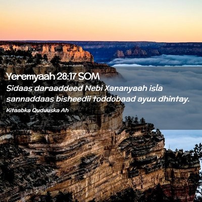 Picture 02 - Yeremyaah 28:17 SOM - Sidaas daraaddeed Nebi Xananyaah isla sannaddaas - Bible Verse Picture