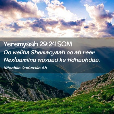 Picture 02 - Yeremyaah 29:24 SOM - Oo weliba Shemacyaah oo ah reer Nexlaamiina - Bible Verse Picture