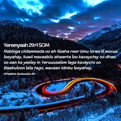 Picture 02 - Yeremyaah 29:4 SOM - Rabbiga ciidammada oo ah Ilaaha reer binu - Bible Verse Picture