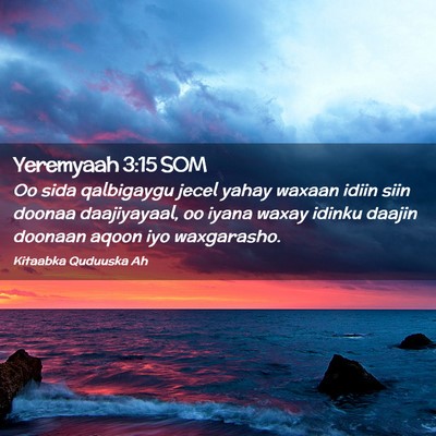 Picture 02 - Yeremyaah 3:15 SOM - Oo sida qalbigaygu jecel yahay waxaan idiin siin - Bible Verse Picture
