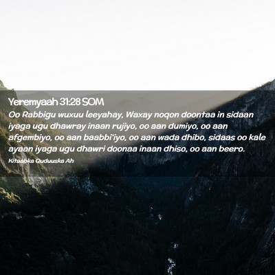 Picture 02 - Yeremyaah 31:28 SOM - Oo Rabbigu wuxuu leeyahay, Waxay noqon doontaa in - Bible Verse Picture