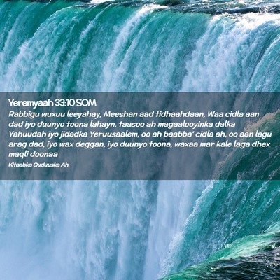 Picture 02 - Yeremyaah 33:10 SOM - Rabbigu wuxuu leeyahay, Meeshan aad tidhaahdaan, - Bible Verse Picture