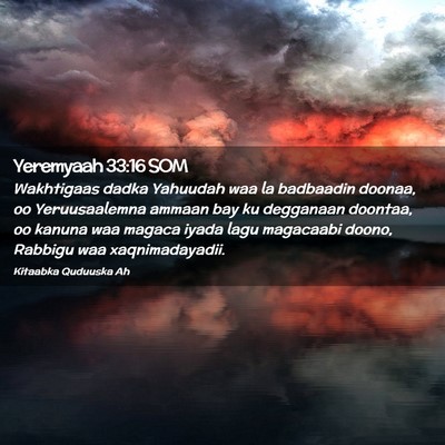 Picture 02 - Yeremyaah 33:16 SOM - Wakhtigaas dadka Yahuudah waa la badbaadin - Bible Verse Picture