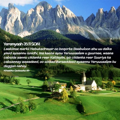Picture 02 - Yeremyaah 35:11 SOM - Laakiinse markii Nebukadresar oo boqorka - Bible Verse Picture