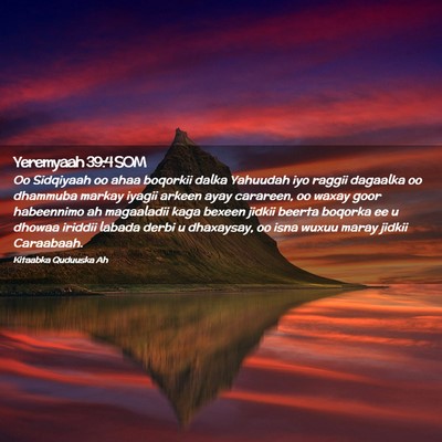 Picture 02 - Yeremyaah 39:4 SOM - Oo Sidqiyaah oo ahaa boqorkii dalka Yahuudah iyo - Bible Verse Picture