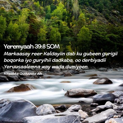 Picture 02 - Yeremyaah 39:8 SOM - Markaasay reer Kaldayiin dab ku gubeen gurigii - Bible Verse Picture