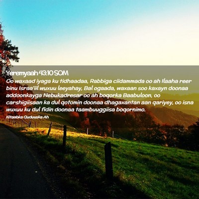 Picture 02 - Yeremyaah 43:10 SOM - Oo waxaad iyaga ku tidhaadaa, Rabbiga ciidammada - Bible Verse Picture