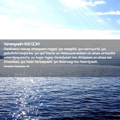 Picture 02 - Yeremyaah 43:6 SOM - Dadkaasu waxay ahaayeen raggii, iyo naagihii, iyo - Bible Verse Picture