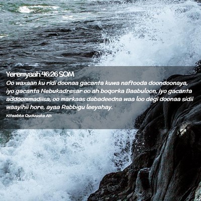Picture 02 - Yeremyaah 46:26 SOM - Oo waxaan ku ridi doonaa gacanta kuwa naftooda - Bible Verse Picture