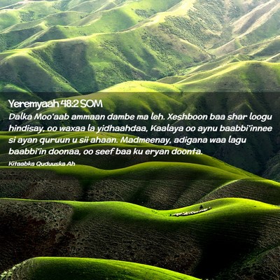 Picture 02 - Yeremyaah 48:2 SOM - Dalka Moo'aab ammaan dambe ma leh. Xeshboon baa - Bible Verse Picture