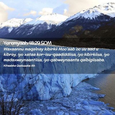 Picture 02 - Yeremyaah 48:29 SOM - Waxaannu maqalnay kibirkii Moo'aab oo uu aad u - Bible Verse Picture