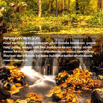 Picture 02 - Yeremyaah 48:45 SOM - Kuwii cararay waxay istaagan yihiin hooska - Bible Verse Picture