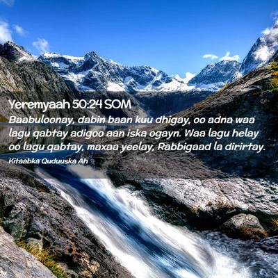 Picture 02 - Yeremyaah 50:24 SOM - Baabuloonay, dabin baan kuu dhigay, oo adna waa - Bible Verse Picture