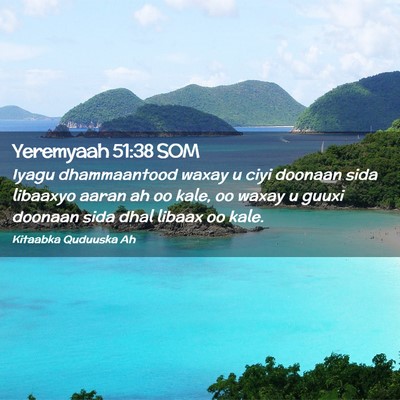 Picture 02 - Yeremyaah 51:38 SOM - Iyagu dhammaantood waxay u ciyi doonaan sida - Bible Verse Picture