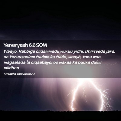Picture 02 - Yeremyaah 6:6 SOM - Waayo, Rabbiga ciidammadu wuxuu yidhi, Dhirteeda - Bible Verse Picture