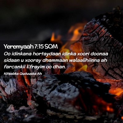 Picture 02 - Yeremyaah 7:15 SOM - Oo idinkana hortaydaan idinka xoori doonaa sidaan - Bible Verse Picture