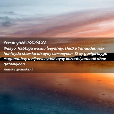 Picture 02 - Yeremyaah 7:30 SOM - Waayo, Rabbigu wuxuu leeyahay, Dadka Yahuudah wax - Bible Verse Picture