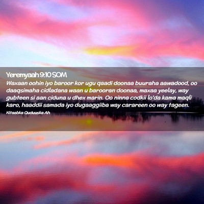 Picture 02 - Yeremyaah 9:10 SOM - Waxaan oohin iyo baroor kor ugu qaadi doonaa - Bible Verse Picture