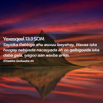 Picture 02 - Yexesqeel 13:3 SOM - Sayidka Rabbiga ahu wuxuu leeyahay, Waxaa iska - Bible Verse Picture
