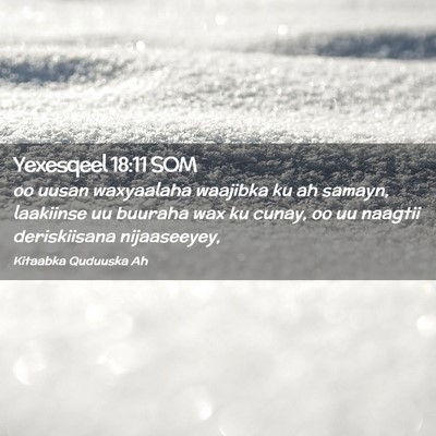 Picture 02 - Yexesqeel 18:11 SOM - oo uusan waxyaalaha waajibka ku ah samayn, - Bible Verse Picture