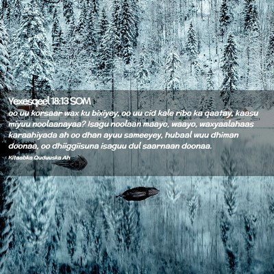 Picture 02 - Yexesqeel 18:13 SOM - oo uu korsaar wax ku bixiyey, oo uu cid kale ribo - Bible Verse Picture