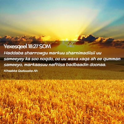 Picture 02 - Yexesqeel 18:27 SOM - Haddaba sharrowgu markuu sharnimadiisii uu - Bible Verse Picture