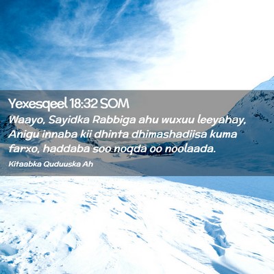 Picture 02 - Yexesqeel 18:32 SOM - Waayo, Sayidka Rabbiga ahu wuxuu leeyahay, Anigu - Bible Verse Picture