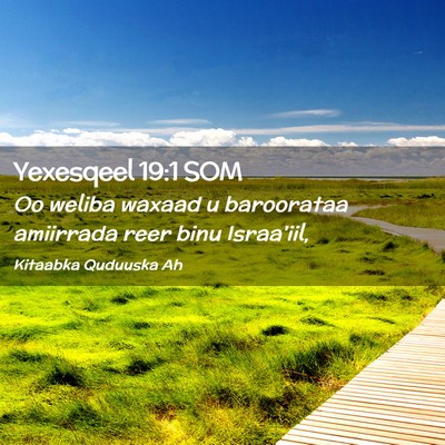 Picture 02 - Yexesqeel 19:1 SOM - Oo weliba waxaad u baroorataa amiirrada reer binu - Bible Verse Picture