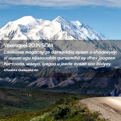 Picture 02 - Yexesqeel 20:14 SOM - Laakiinse magacayga daraaddiis ayaan u shaqeeyey, - Bible Verse Picture