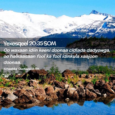 Picture 02 - Yexesqeel 20:35 SOM - Oo waxaan idiin keeni doonaa cidlada dadyowga, oo - Bible Verse Picture