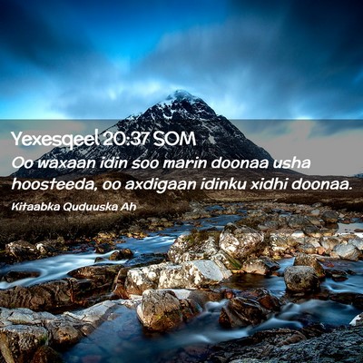 Picture 02 - Yexesqeel 20:37 SOM - Oo waxaan idin soo marin doonaa usha hoosteeda, - Bible Verse Picture