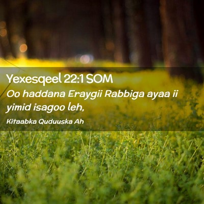 Picture 02 - Yexesqeel 22:1 SOM - Oo haddana Eraygii Rabbiga ayaa ii yimid isagoo - Bible Verse Picture