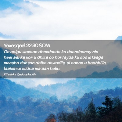 Picture 02 - Yexesqeel 22:30 SOM - Oo anigu waxaan dhexdooda ka doondoonay nin - Bible Verse Picture